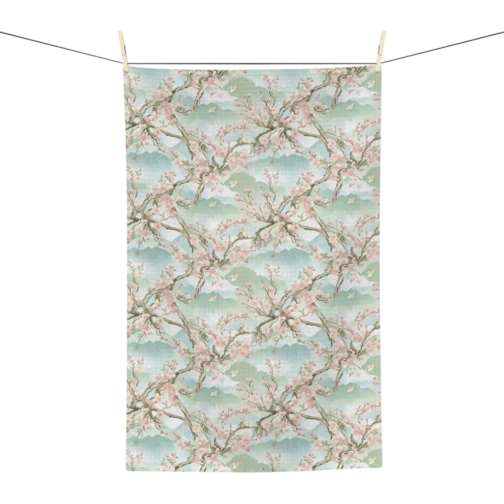 Super Absorbent Tea Towel - Soft Mint Cherry Blossom - DipaliZ