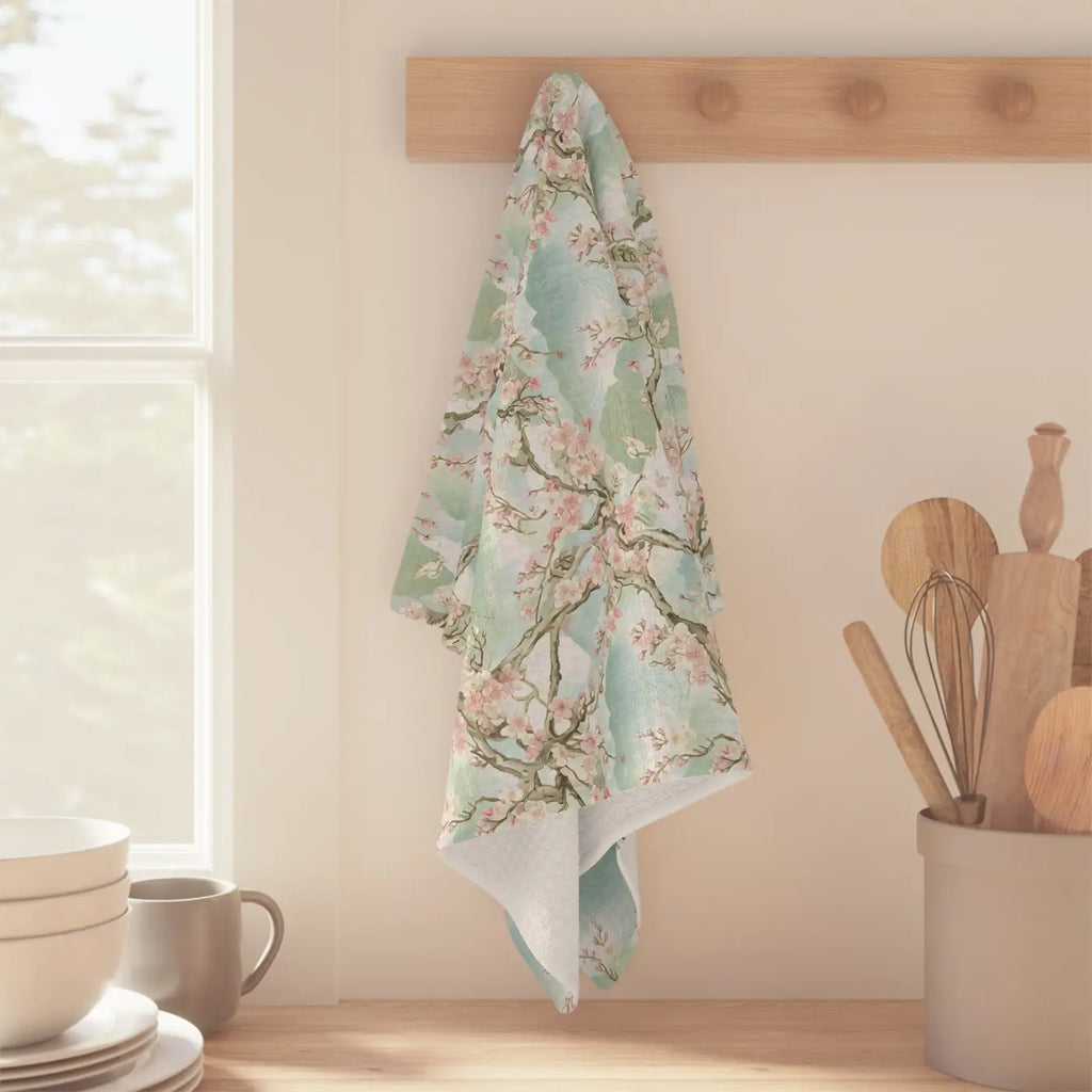 Super Absorbent Tea Towel - Soft Mint Cherry Blossom - DipaliZ