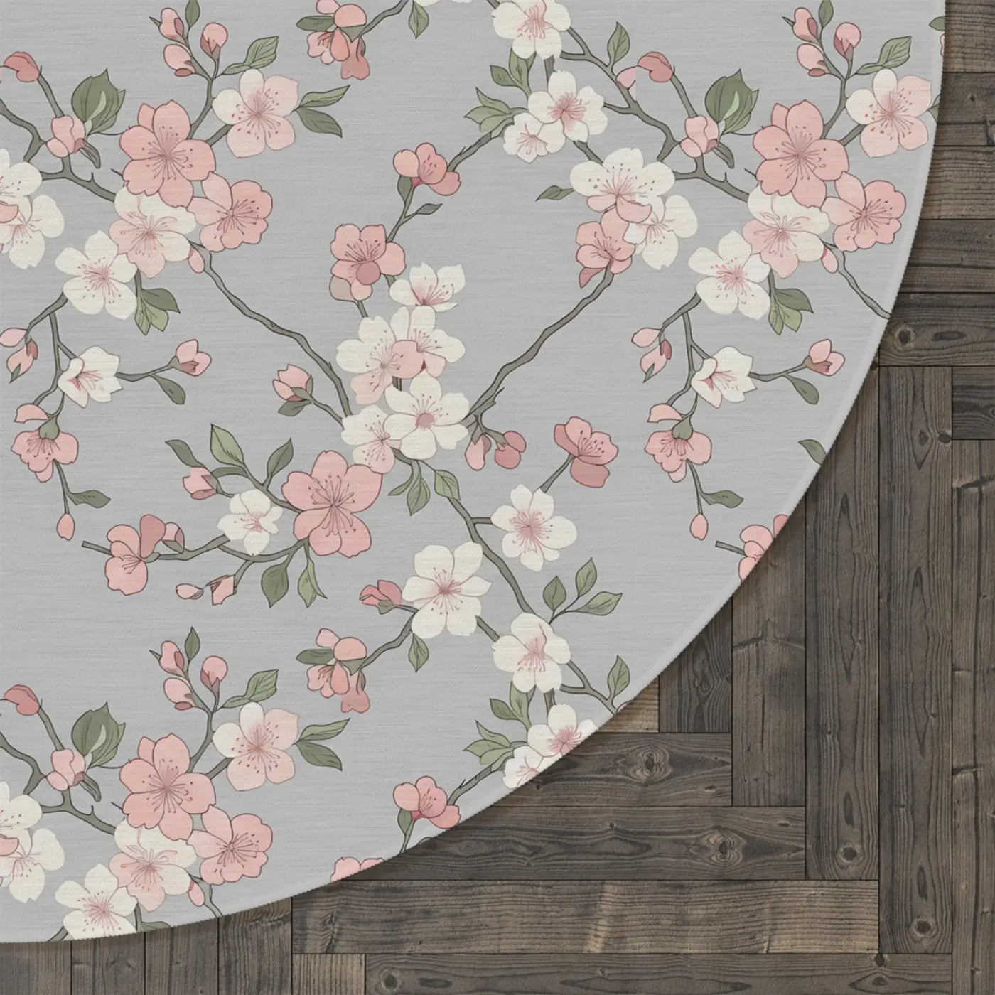 Cherry Blossom Round Rug - Springtime Home Decor - DipaliZ