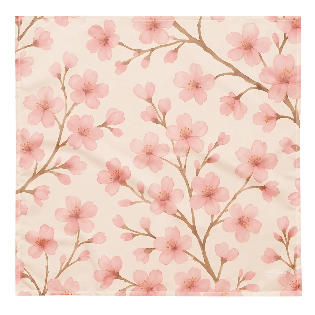 Cherry Blossom All-Over Print Bandana - Ultra-Soft Spring - DipaliZ
