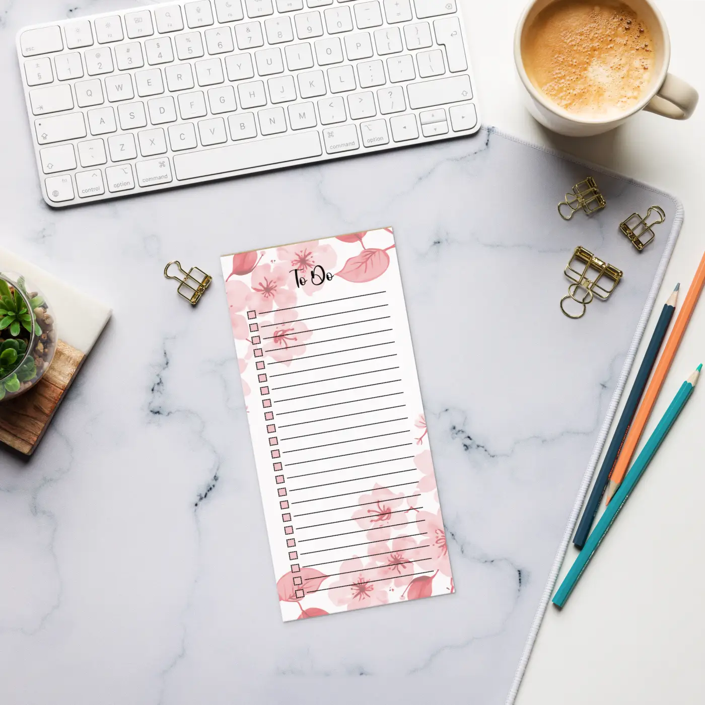 Cherry Blossoms Notepad - Sturdy Daily Planning - DipaliZ