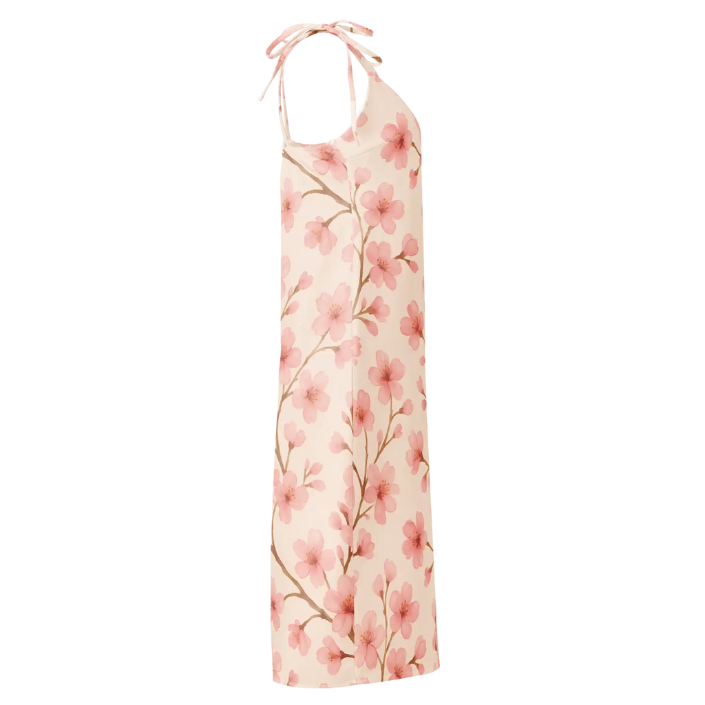 Cherry Blossom Midi Dress - Built-In Bra Support - DipaliZ