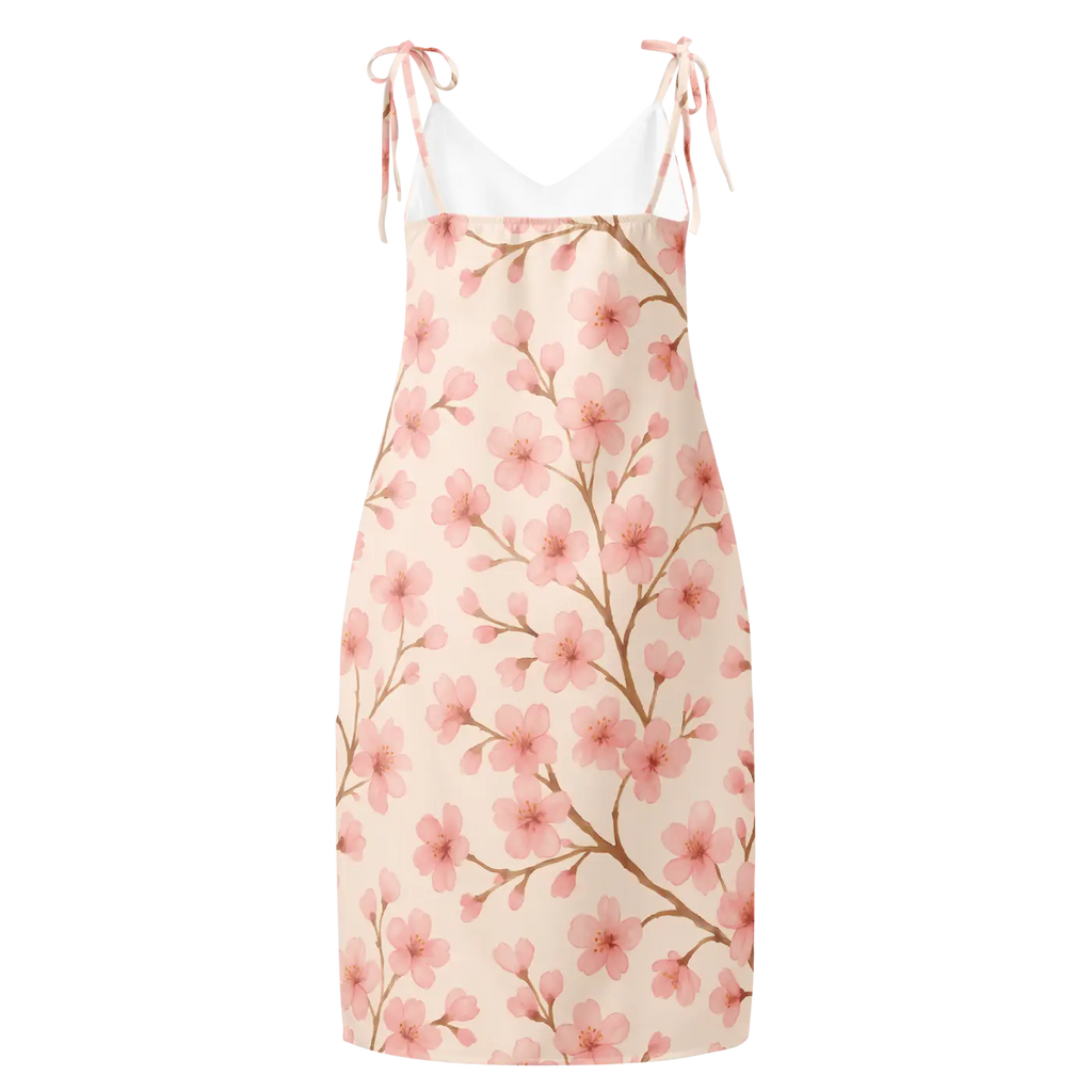 Cherry Blossom Midi Dress - Built-In Bra Support - DipaliZ