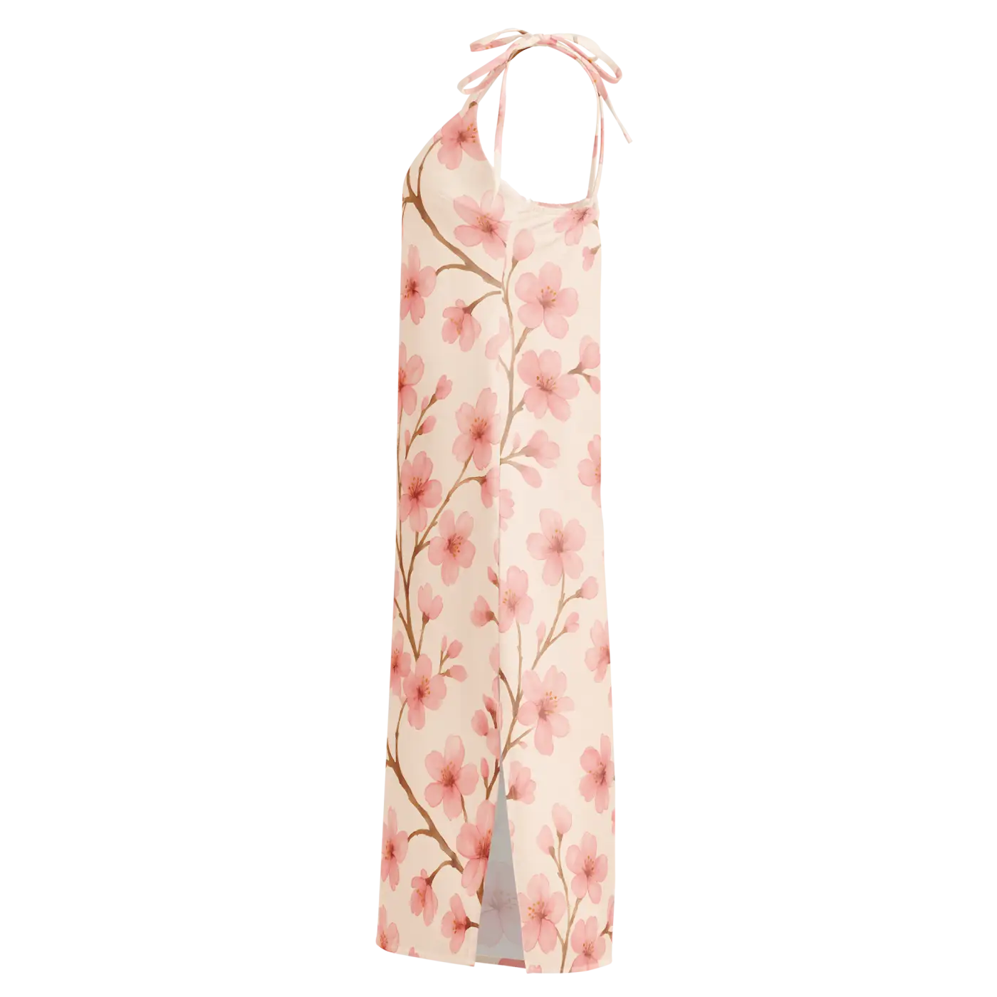 Cherry Blossom Midi Dress - Built-In Bra Support - DipaliZ