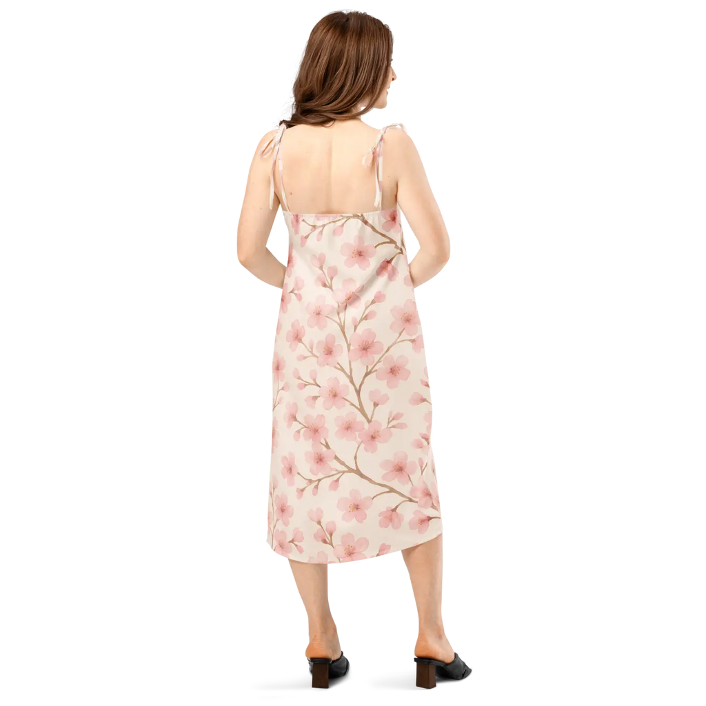 Cherry Blossom Midi Dress - Built-In Bra Support - DipaliZ