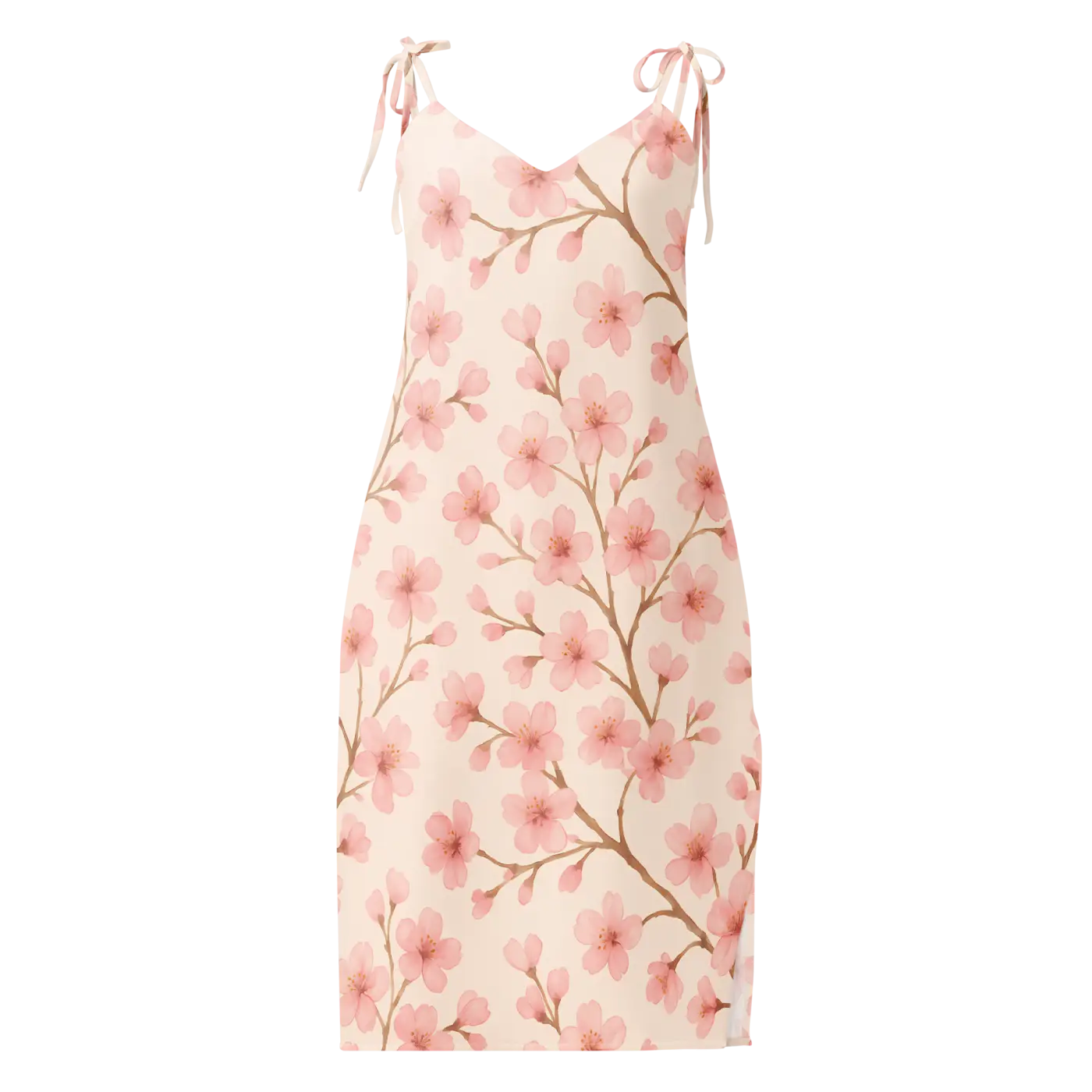 Cherry Blossom Midi Dress - Built-In Bra Support - DipaliZ