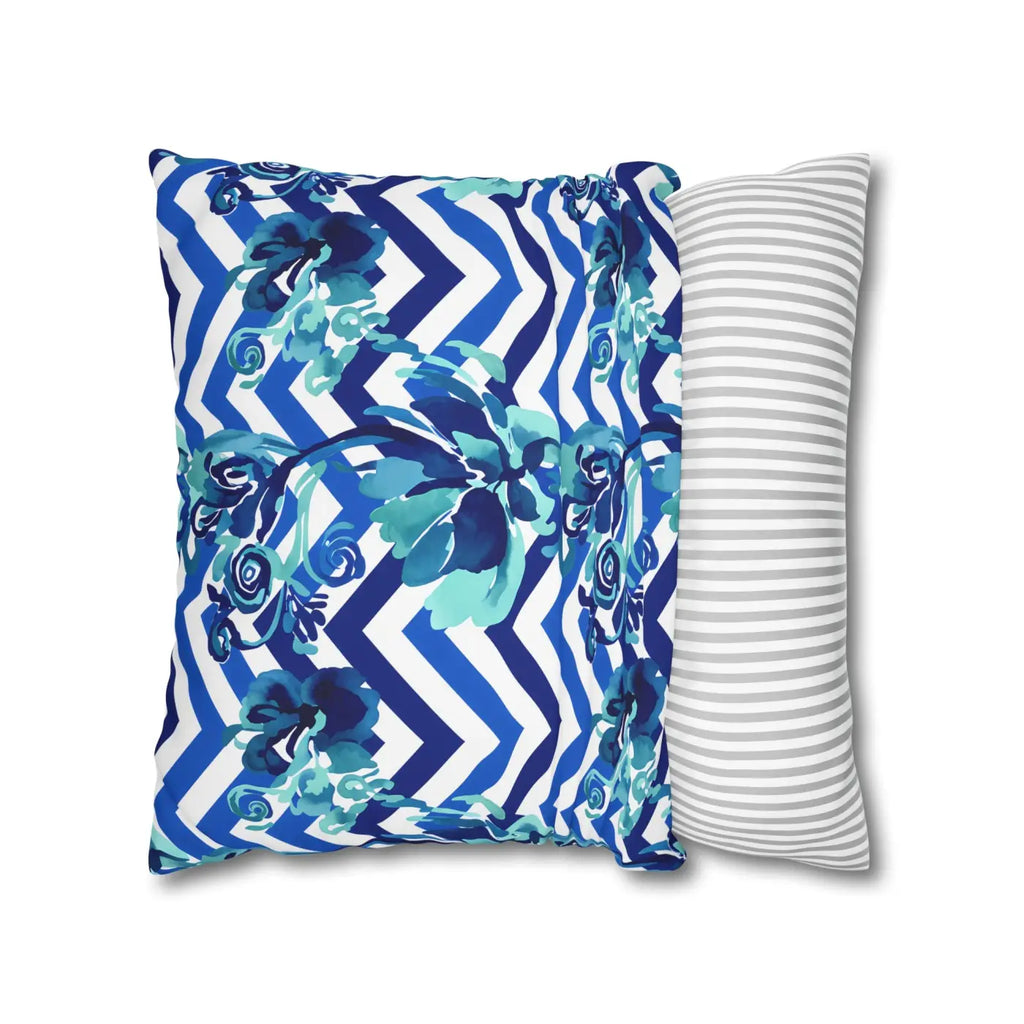 Blue Teal Decorative Cushion Covers - Polyester Canvas - DipaliZ