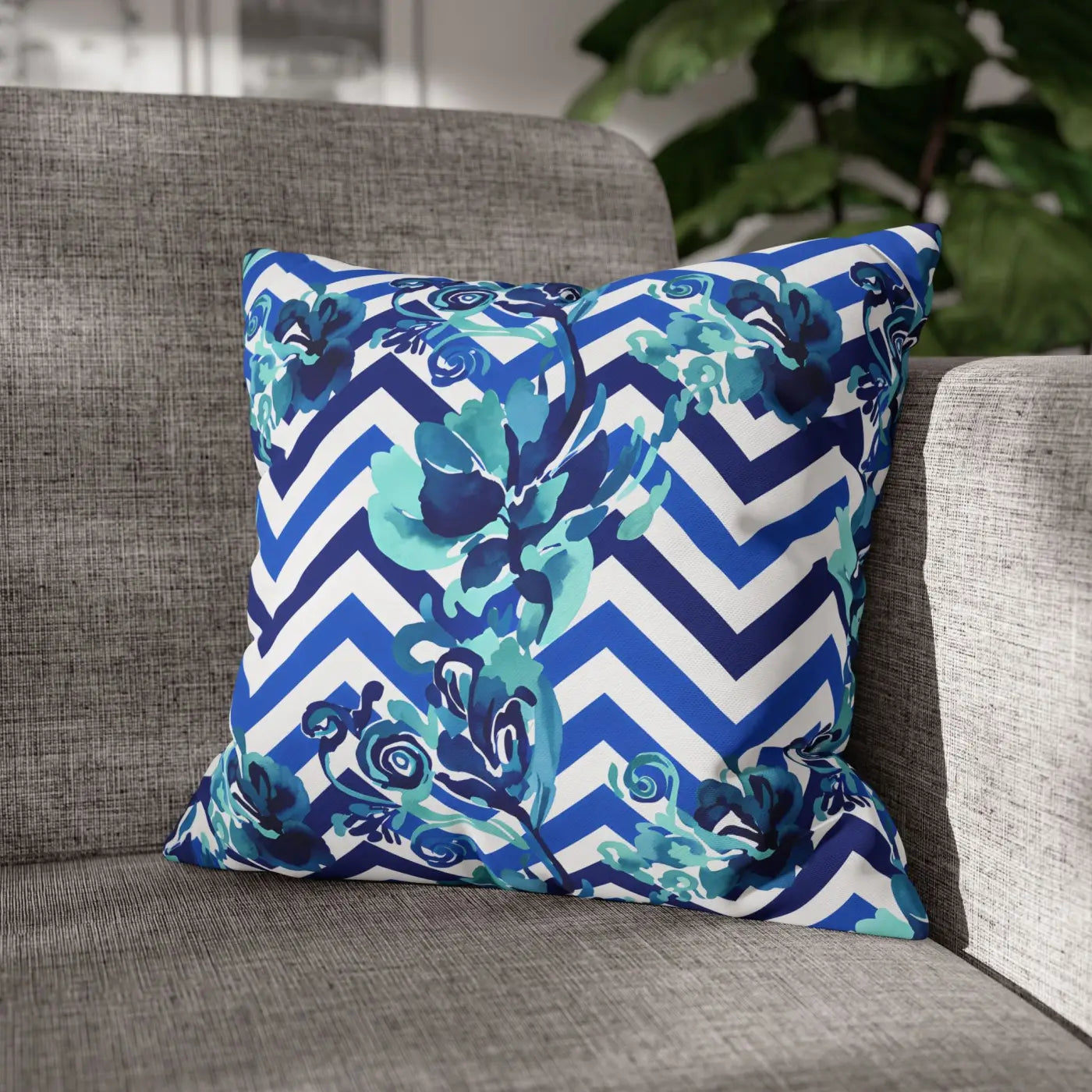Blue Teal Decorative Cushion Covers - Polyester Canvas - DipaliZ