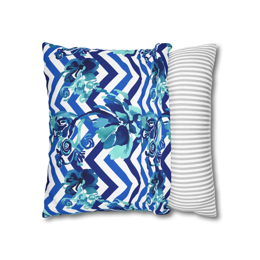 Blue Teal Decorative Cushion Covers - Polyester Canvas - DipaliZ