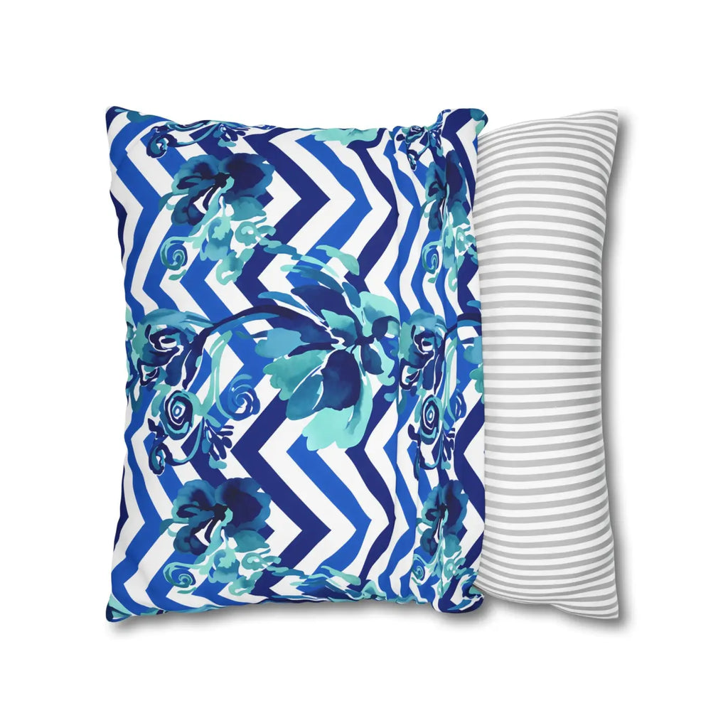 Blue Teal Decorative Cushion Covers - Polyester Canvas - DipaliZ