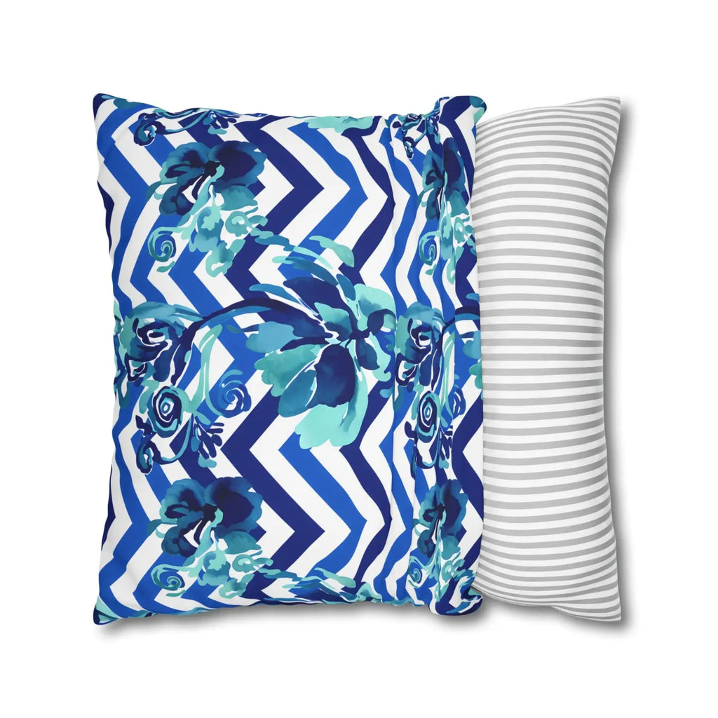 Blue Teal Decorative Cushion Covers - Polyester Canvas - DipaliZ