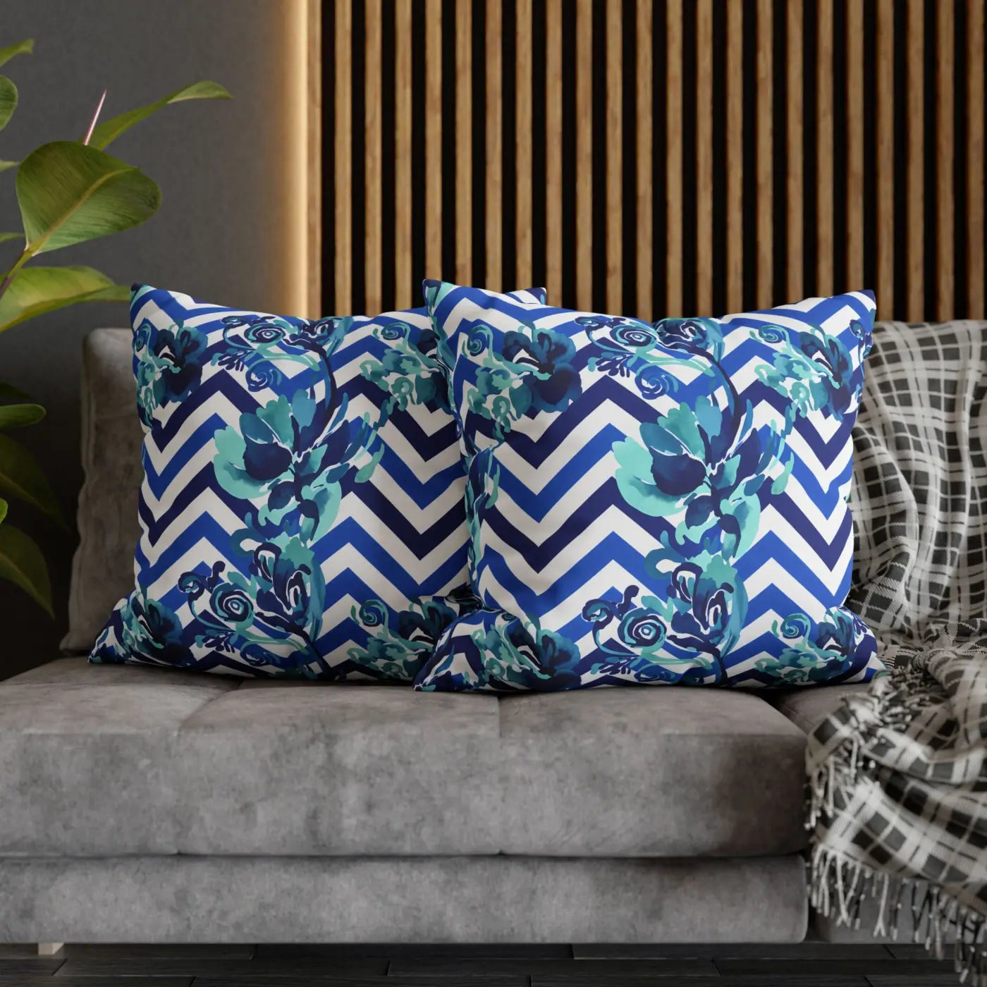 Blue Teal Decorative Cushion Covers - Polyester Canvas - DipaliZ