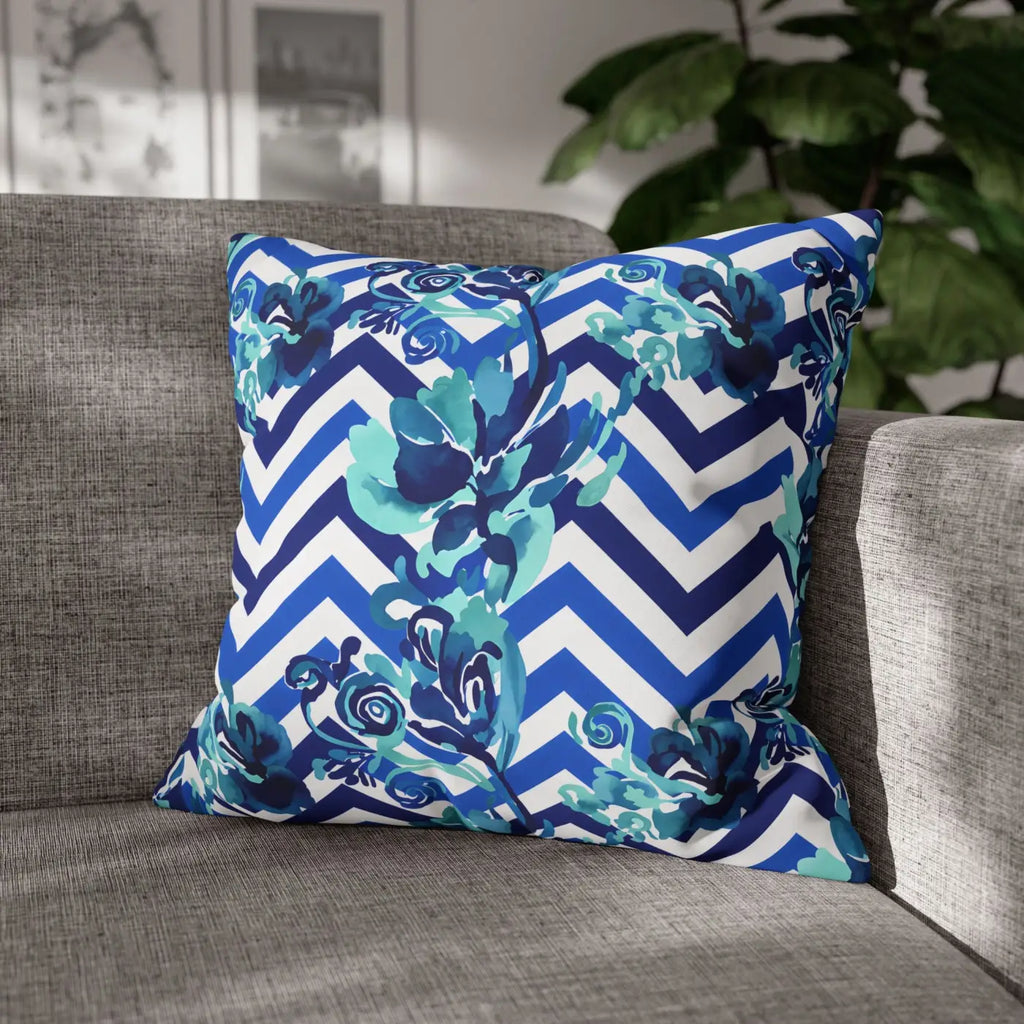 Blue Teal Decorative Cushion Covers - Polyester Canvas - DipaliZ