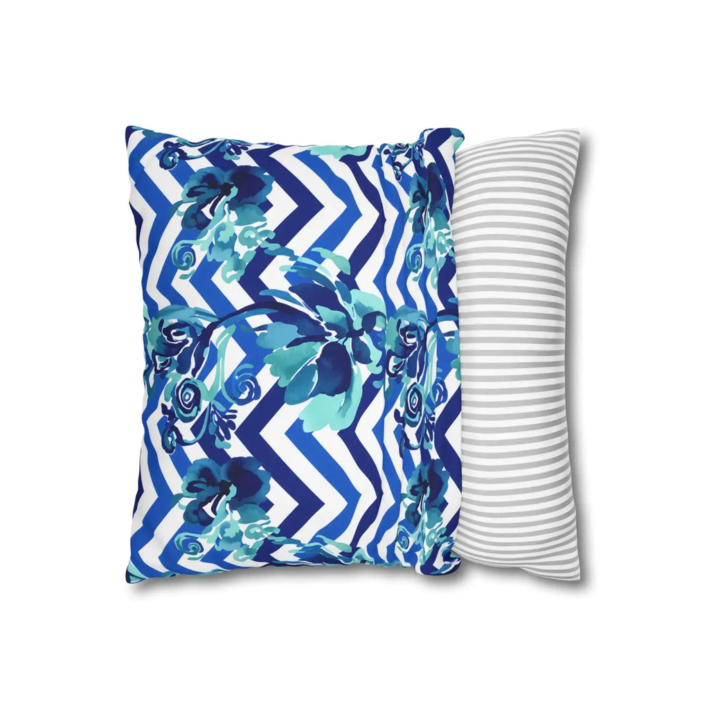 Blue Teal Decorative Cushion Covers - Polyester Canvas - DipaliZ