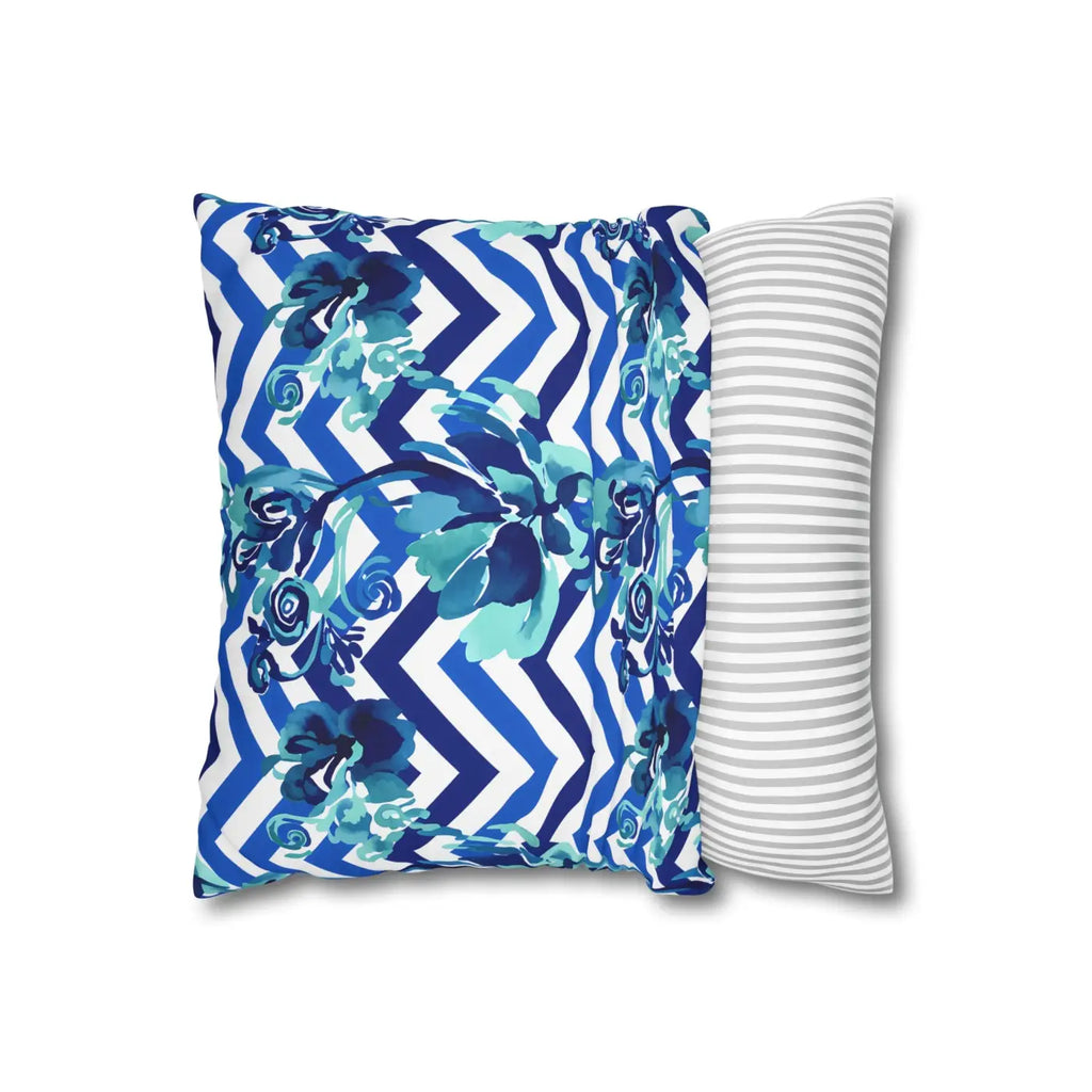 Blue Teal Decorative Cushion Covers - Polyester Canvas - DipaliZ