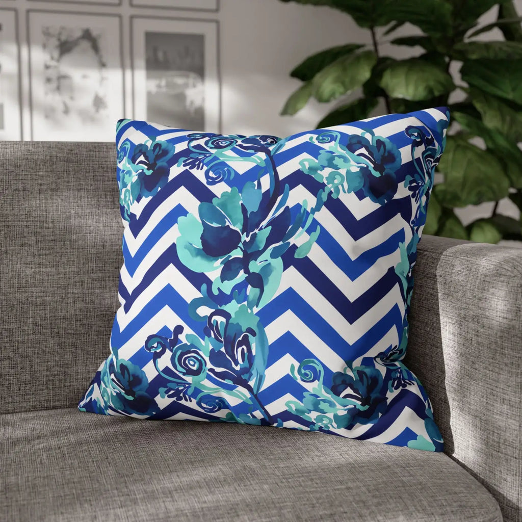 Blue Teal Decorative Cushion Covers - Polyester Canvas - DipaliZ
