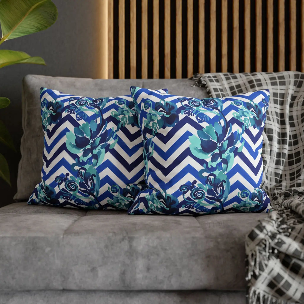 Blue Teal Decorative Cushion Covers - Polyester Canvas - DipaliZ
