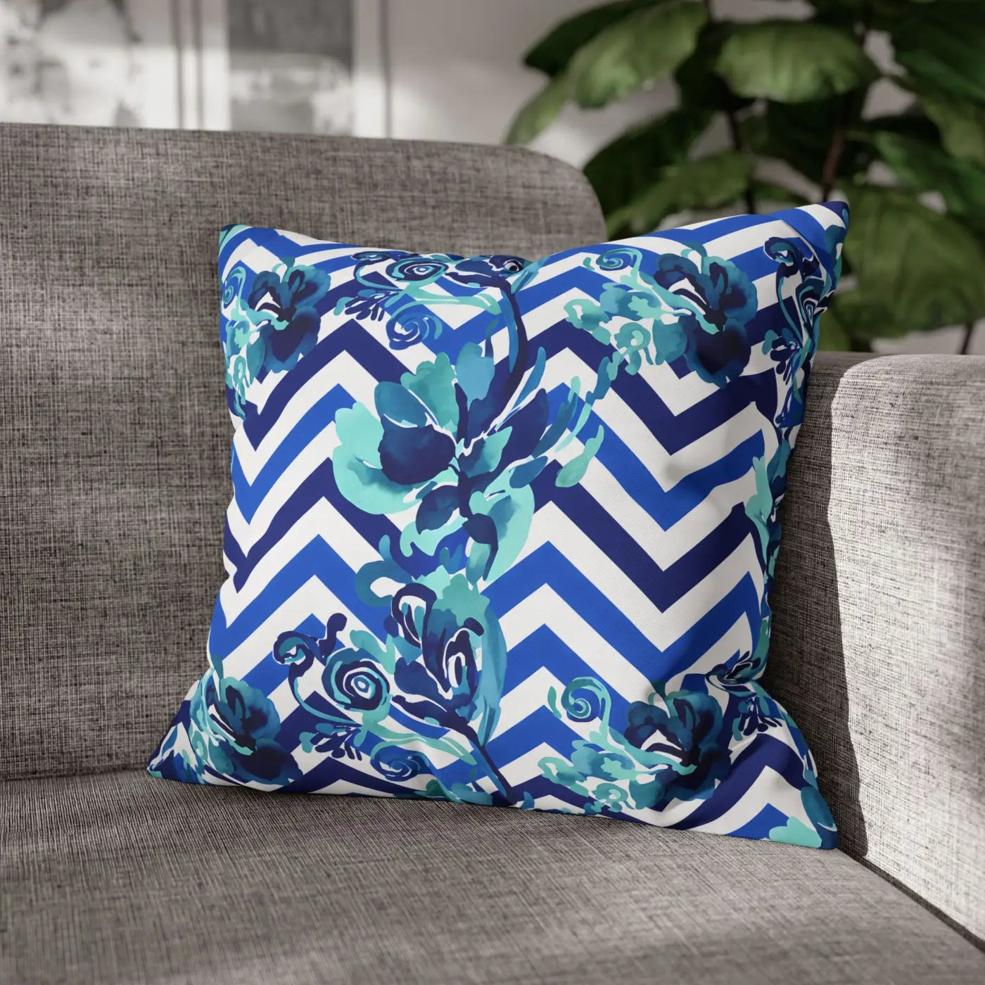 Blue Teal Decorative Cushion Covers - Polyester Canvas - DipaliZ