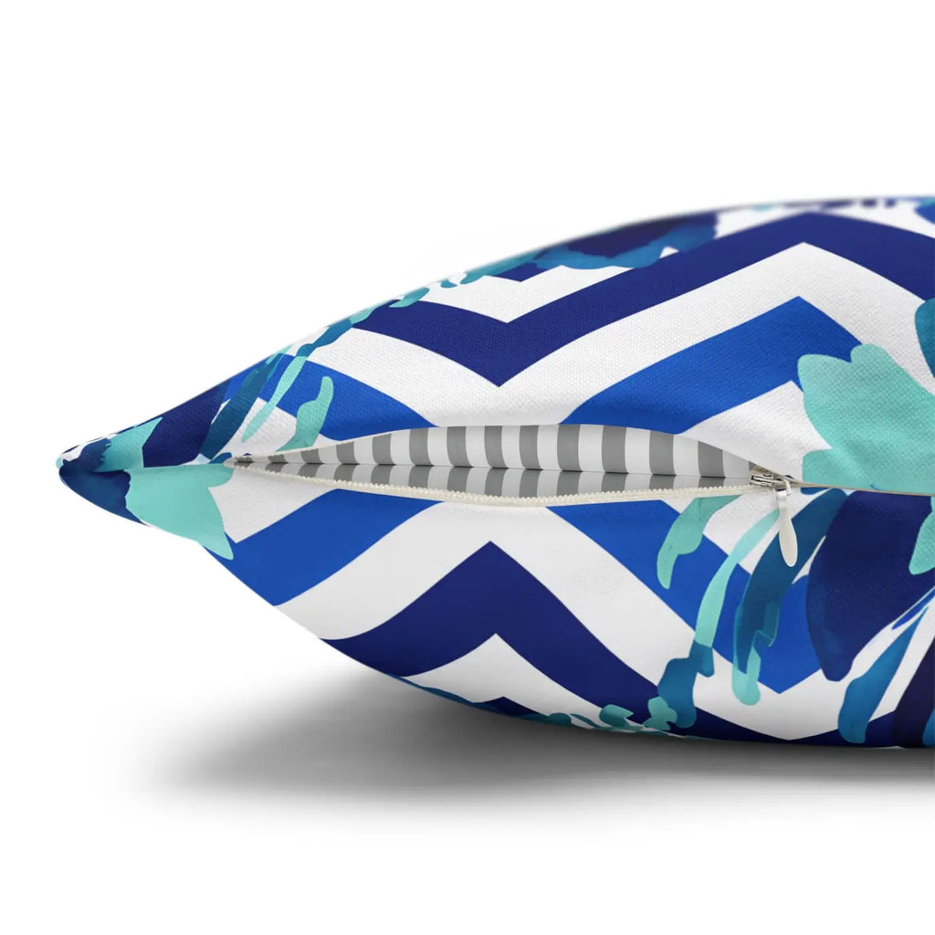 Blue Teal Decorative Cushion Covers - Polyester Canvas - DipaliZ