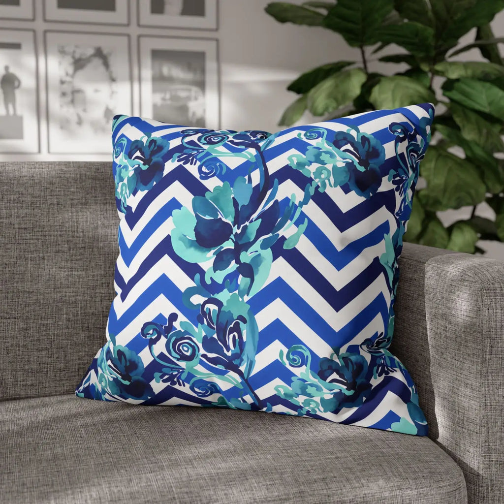 Blue Teal Decorative Cushion Covers - Polyester Canvas - DipaliZ