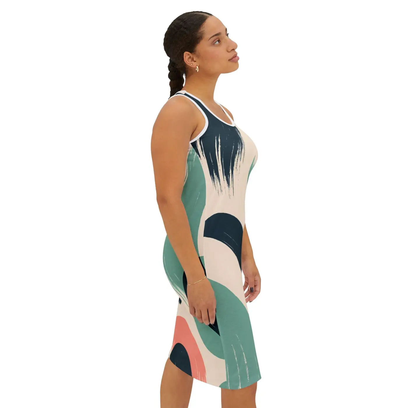 Print Racerback Dress - Chic Abstract Vibrant Patterns - DipaliZ