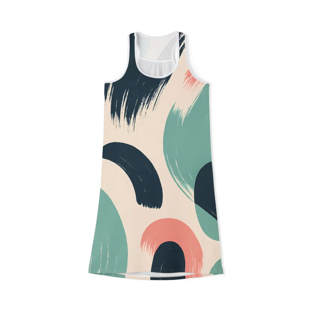 Print Racerback Dress - Chic Abstract Vibrant Patterns - DipaliZ