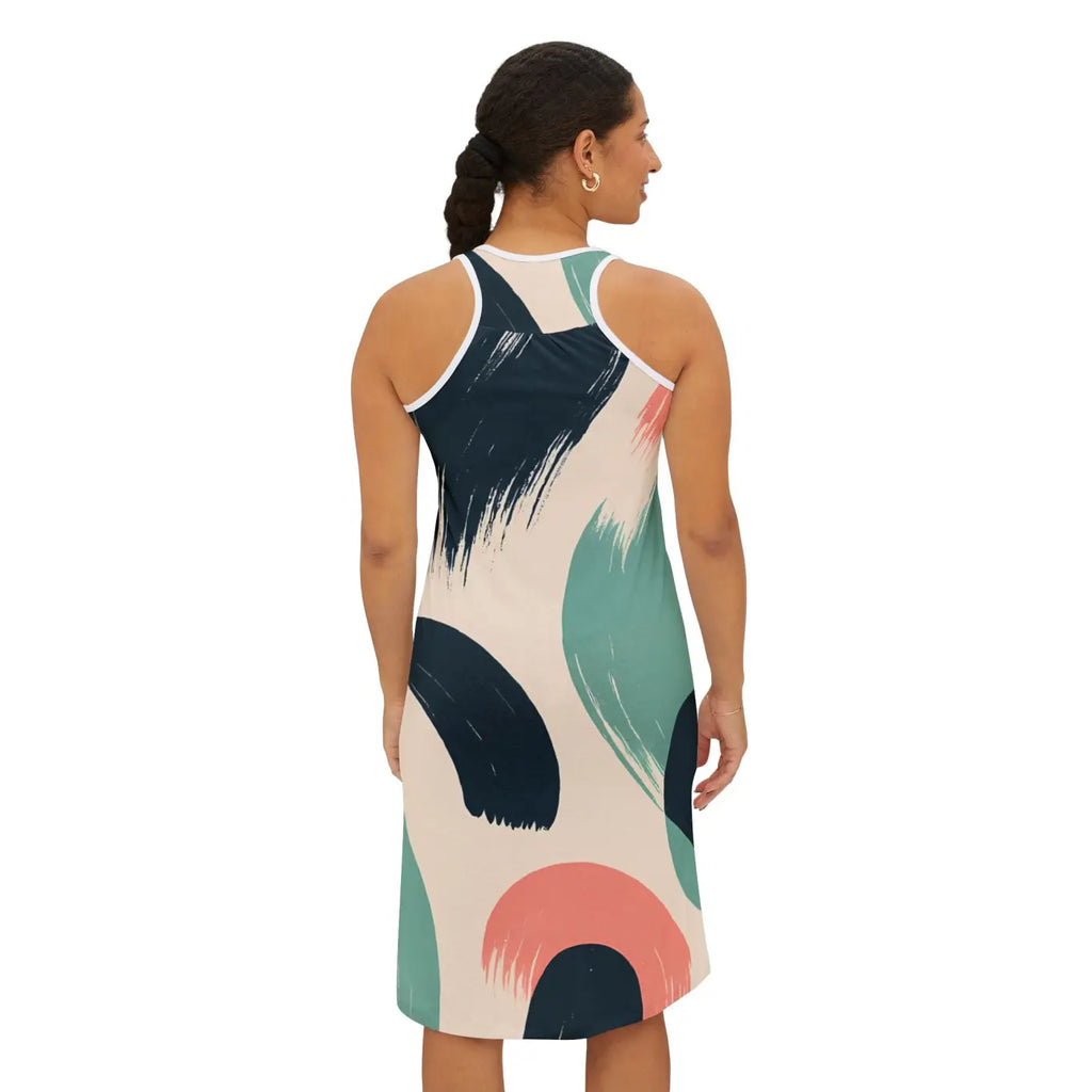 Print Racerback Dress - Chic Abstract Vibrant Patterns - DipaliZ