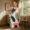 Print Racerback Dress - Chic Abstract Vibrant Patterns - DipaliZ