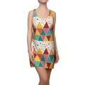 Vibrant Geometric AOP Racerback Dress - Polyester - DipaliZ
