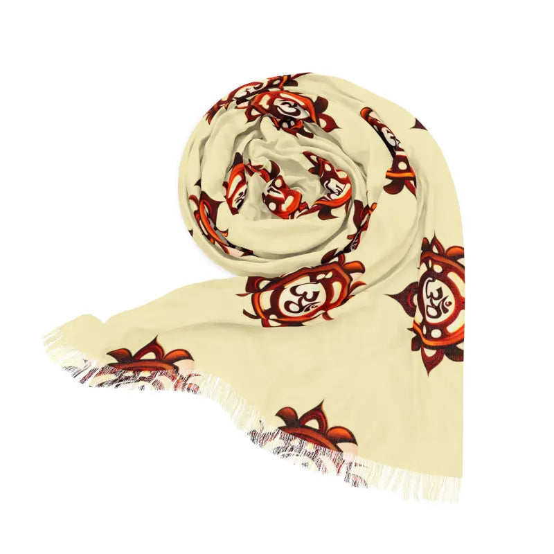 Aum Pattern Scarf - Spiritual Polyester Design - DipaliZ