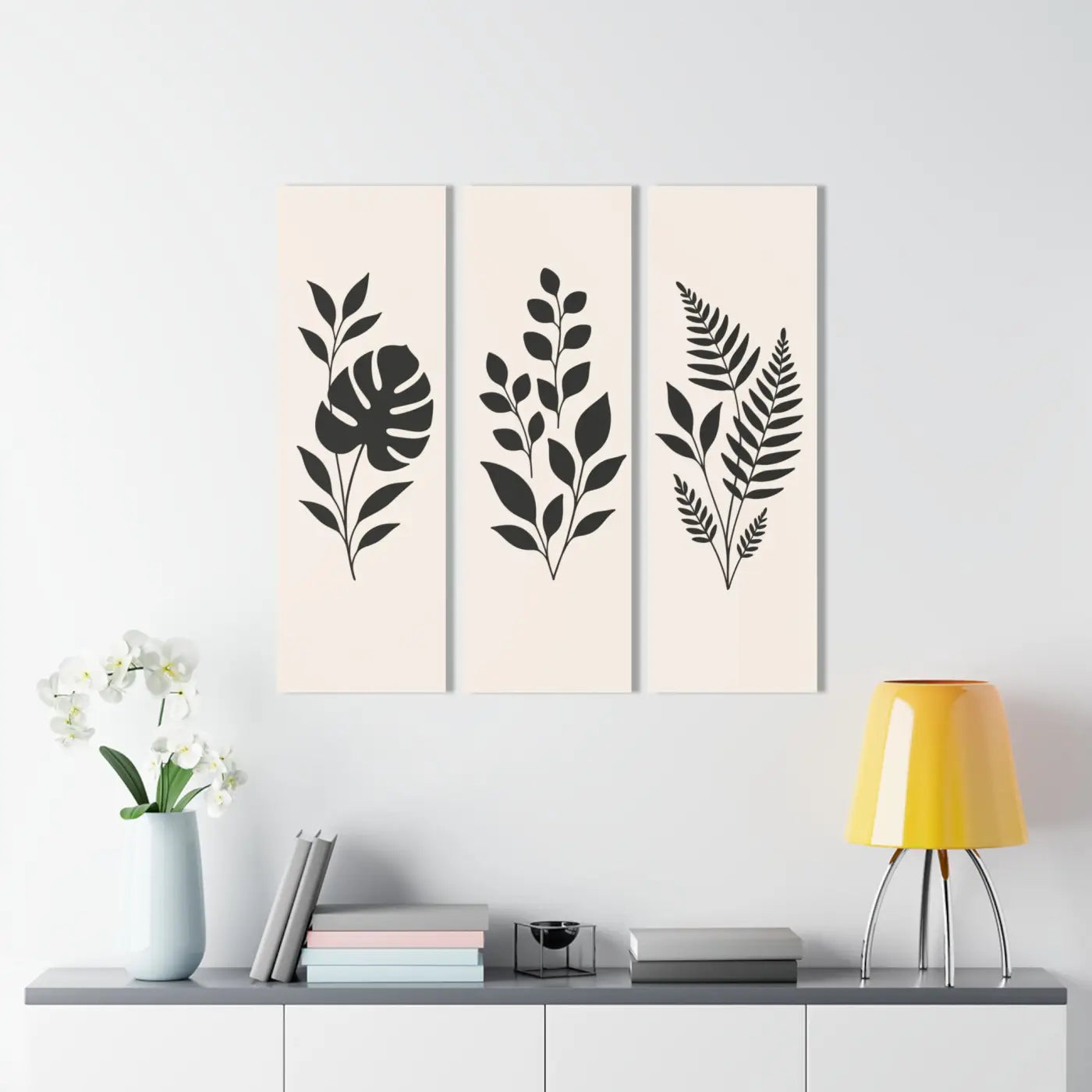 Chic Botanical Triptych - Modern Wall Art Acrylic Prints - DipaliZ
