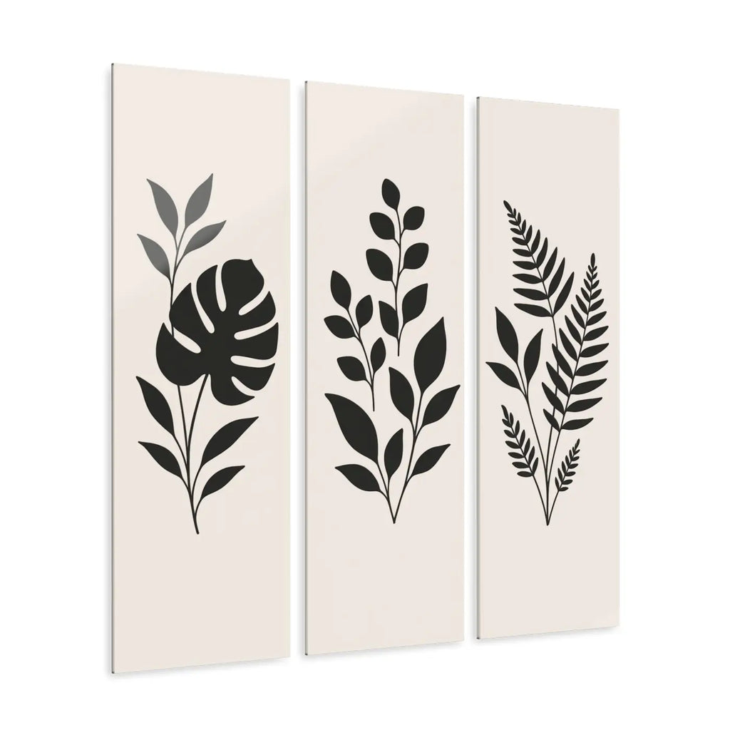 Chic Botanical Triptych - Modern Wall Art Acrylic Prints - DipaliZ