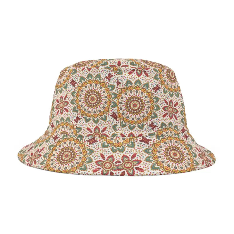 Mandala Pattern Bucket Hat - Floral Geometric Design - DipaliZ