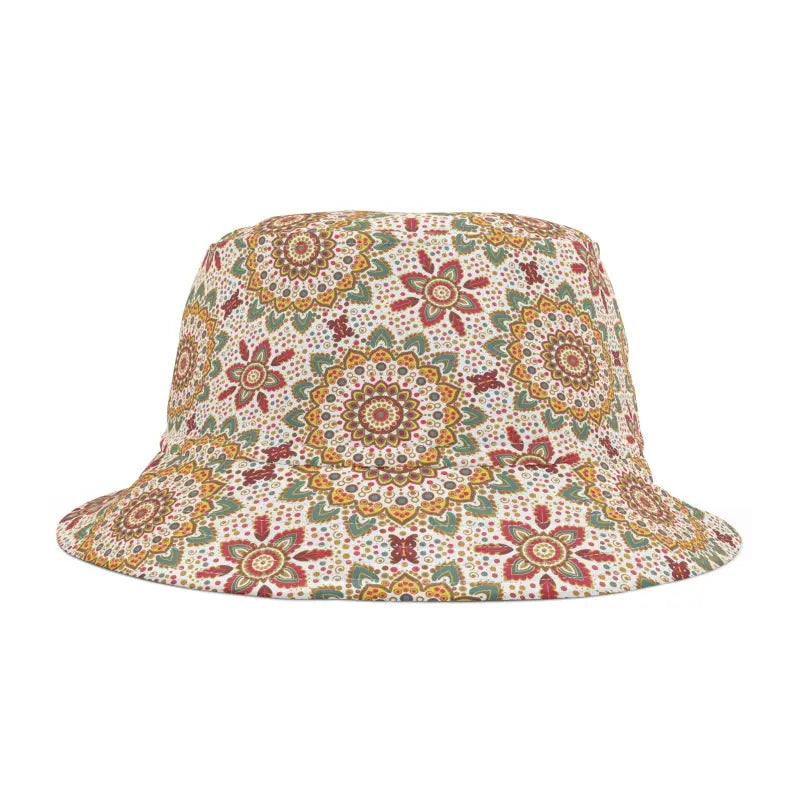 Mandala Pattern Bucket Hat - Floral Geometric Design - DipaliZ
