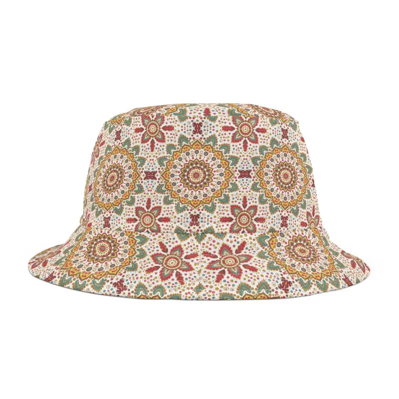 Mandala Pattern Bucket Hat - Floral Geometric Design - DipaliZ