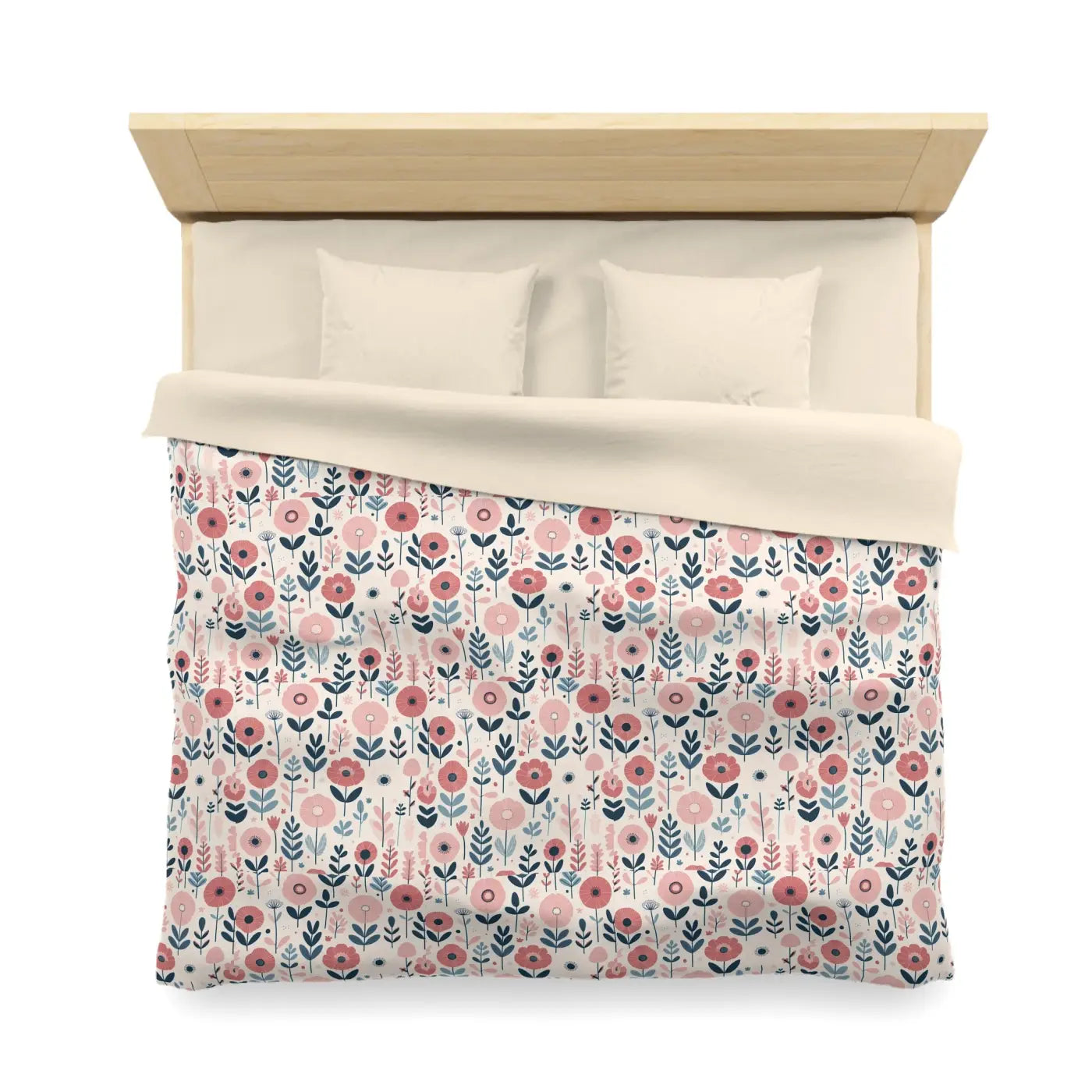 Floral Microfiber Duvet Cover - Chic Bedroom Retreat - DipaliZ