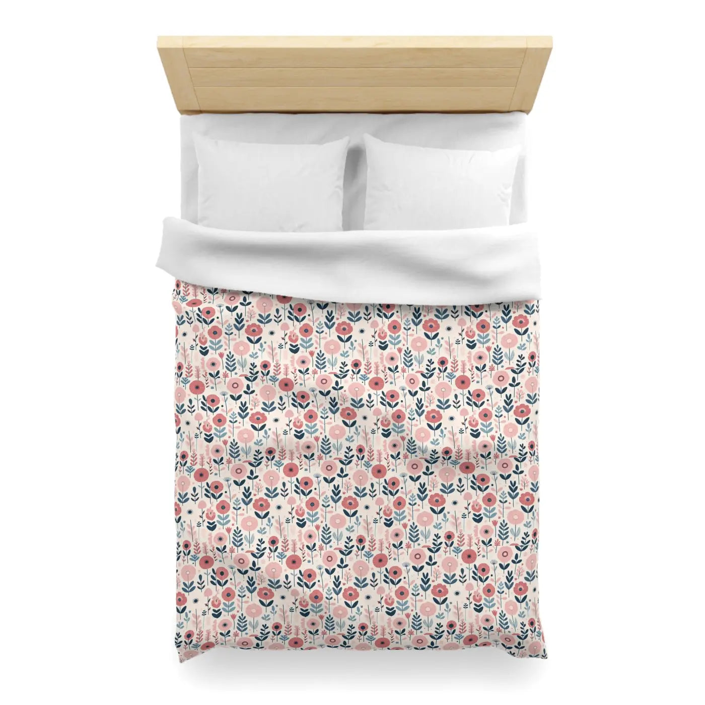 Floral Microfiber Duvet Cover - Chic Bedroom Retreat - DipaliZ