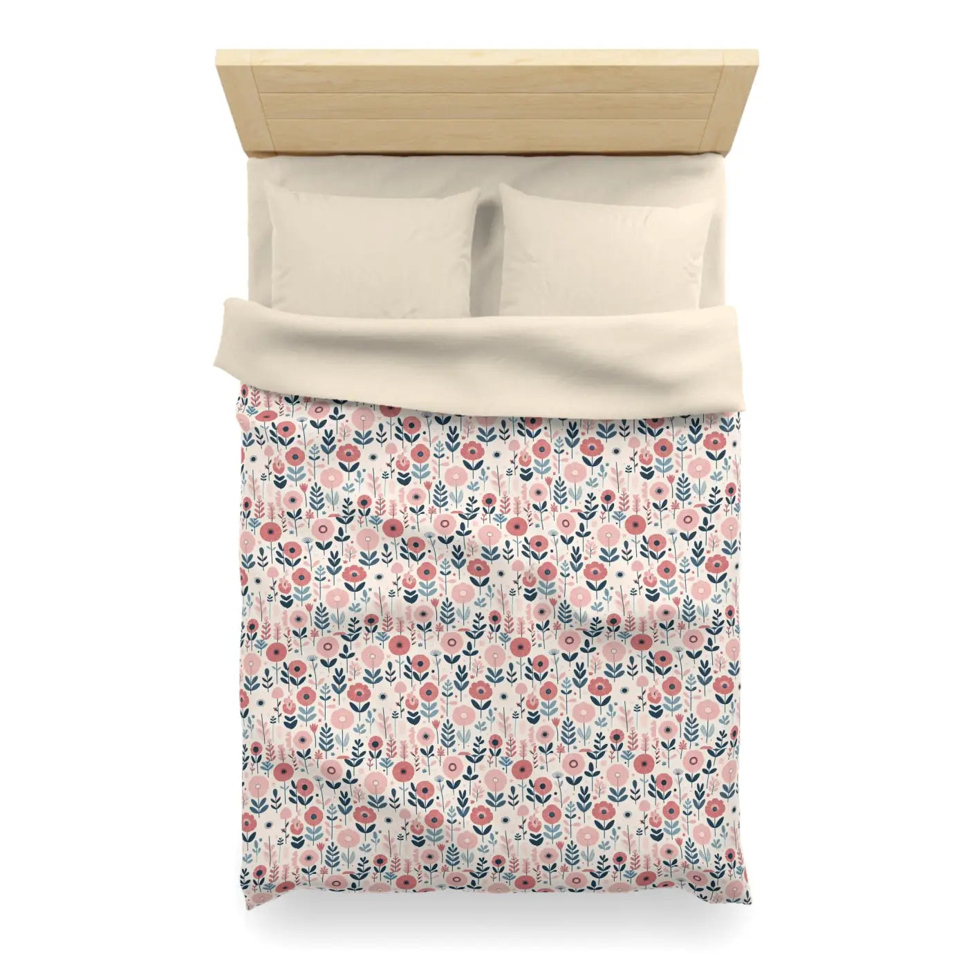 Floral Microfiber Duvet Cover - Chic Bedroom Retreat - DipaliZ