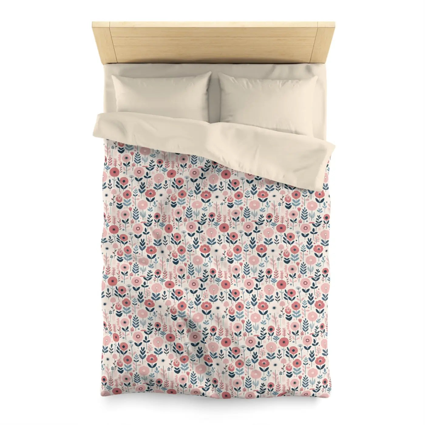 Floral Microfiber Duvet Cover - Chic Bedroom Retreat - DipaliZ