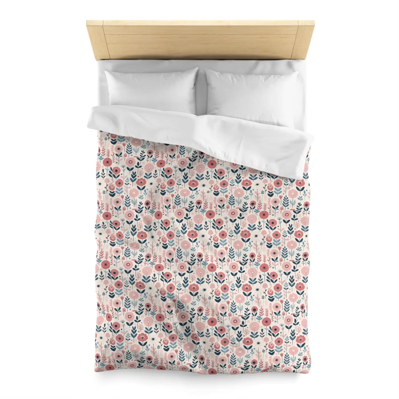 Floral Microfiber Duvet Cover - Chic Bedroom Retreat - DipaliZ