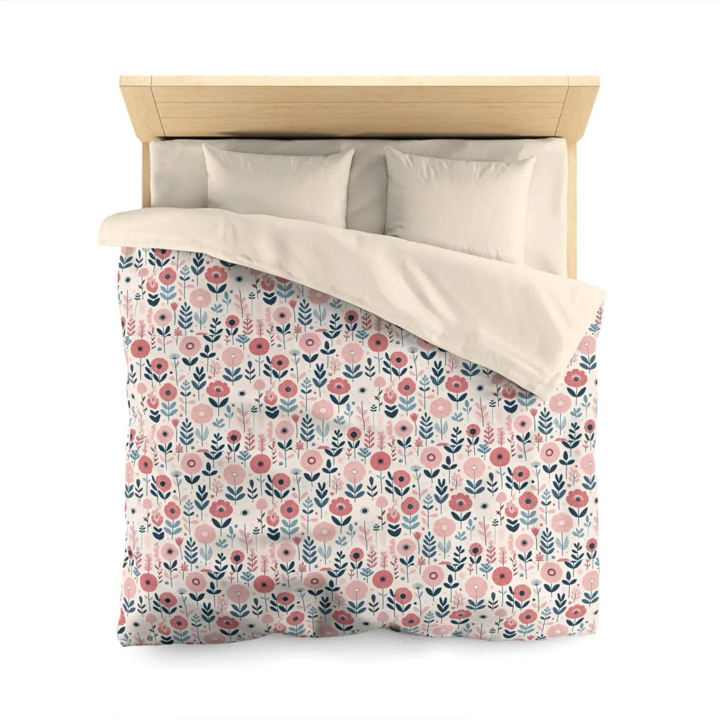Floral Microfiber Duvet Cover - Chic Bedroom Retreat - DipaliZ