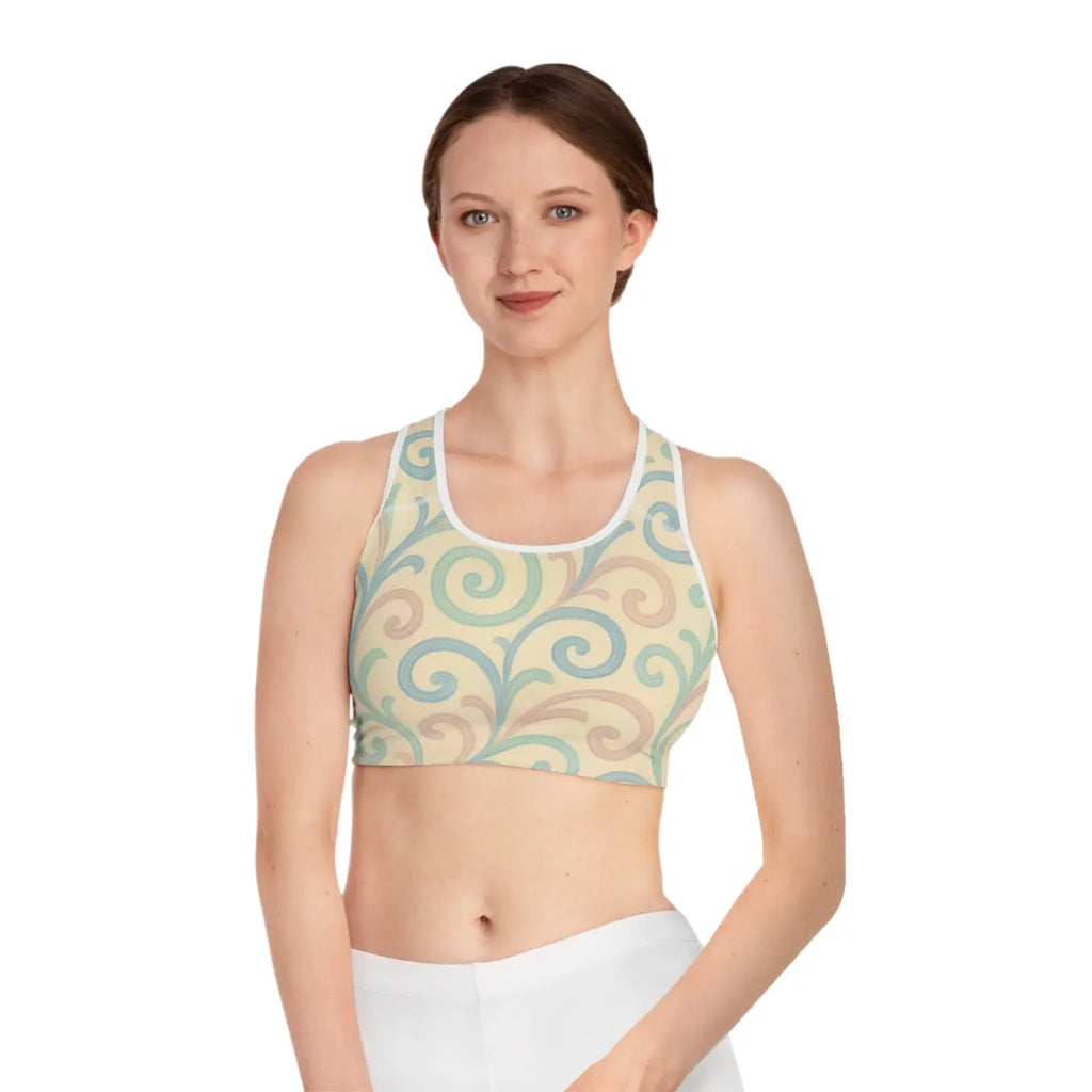 Chic Floral Sports Bra - High Support for Intense Workouts - DipaliZ