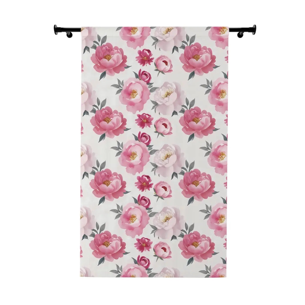 Chic Floral Window Curtain - Vibrant Spring Blooms - DipaliZ