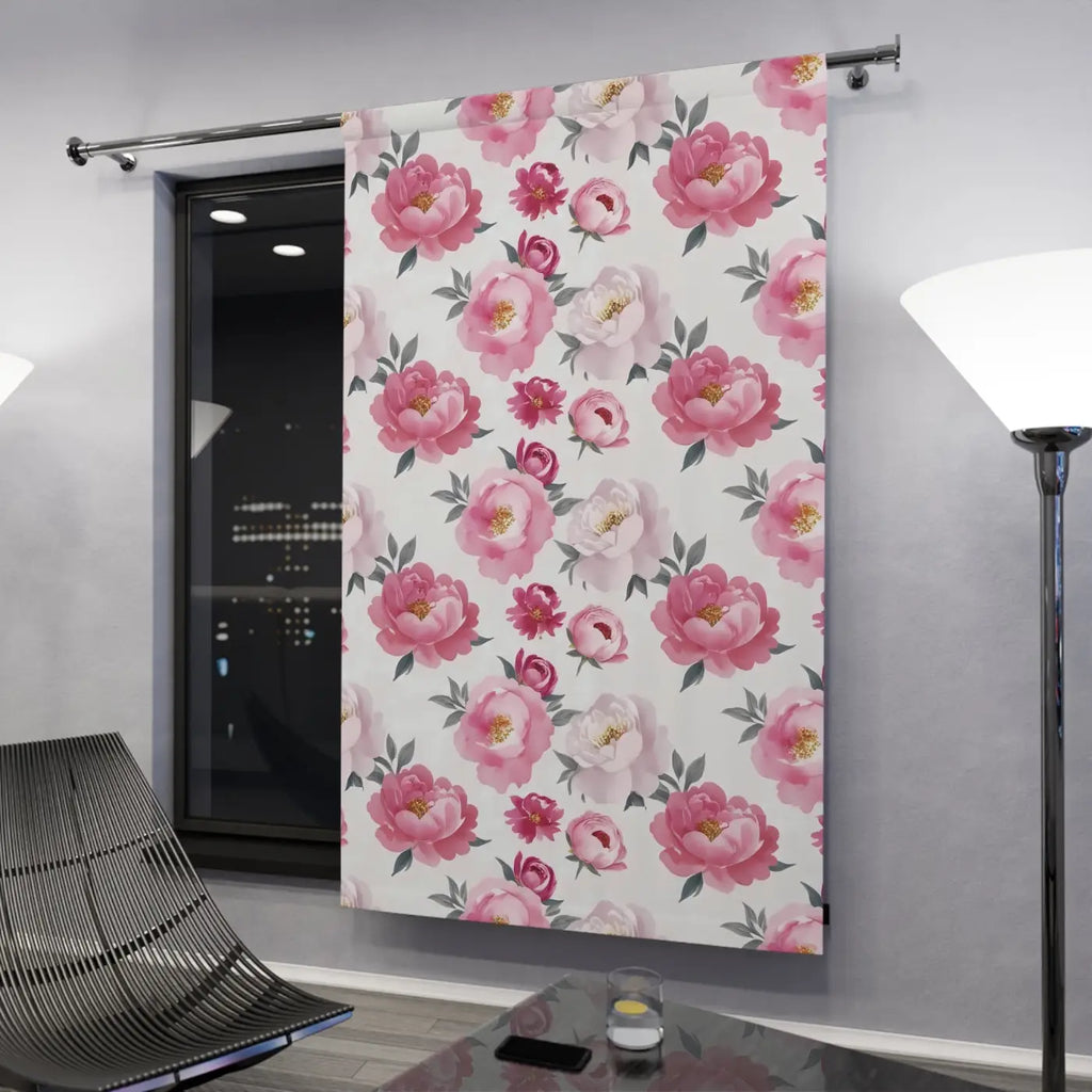 Chic Floral Window Curtain - Vibrant Spring Blooms - DipaliZ