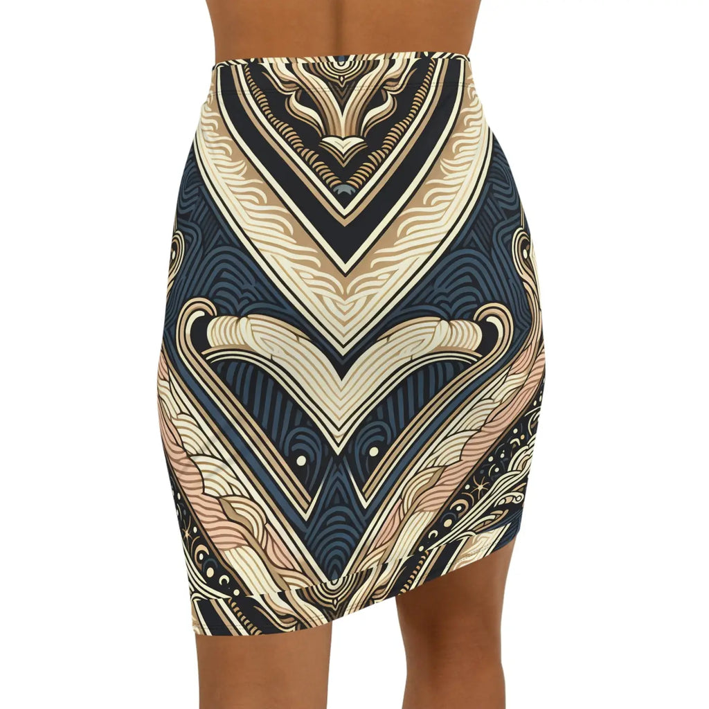 Chic Geometric Pencil Skirt - Stylish Office and Evening Wear - DipaliZ