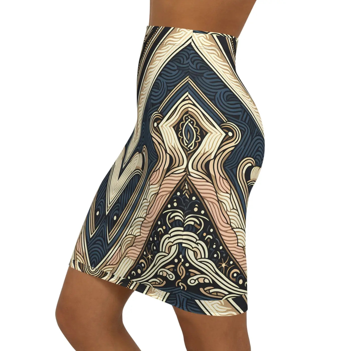 Chic Geometric Pencil Skirt - Stylish Office and Evening Wear - DipaliZ