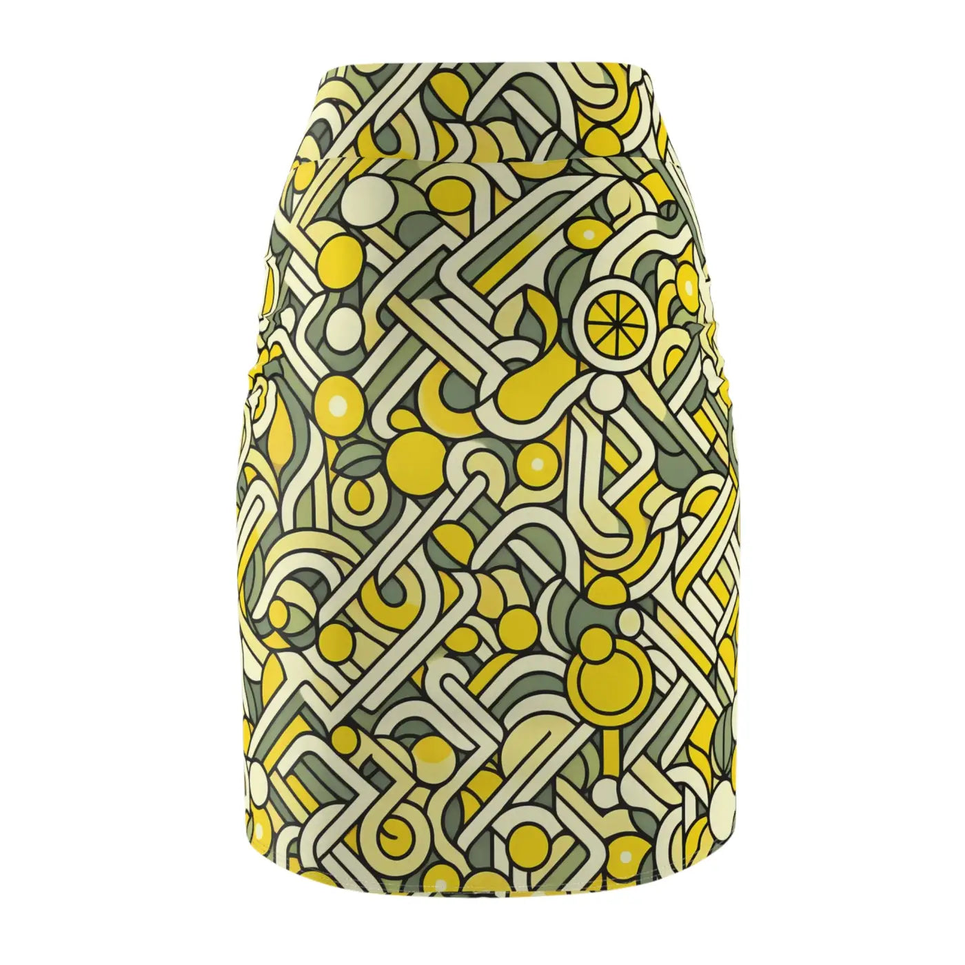 Geometric Print Pencil Skirt - Bold Chic Design - DipaliZ