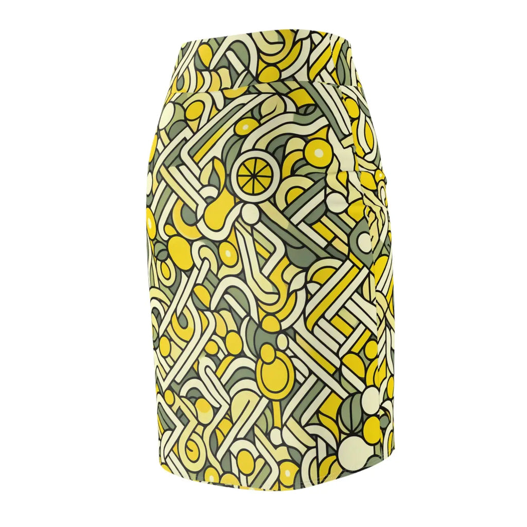 Geometric Print Pencil Skirt - Bold Chic Design - DipaliZ