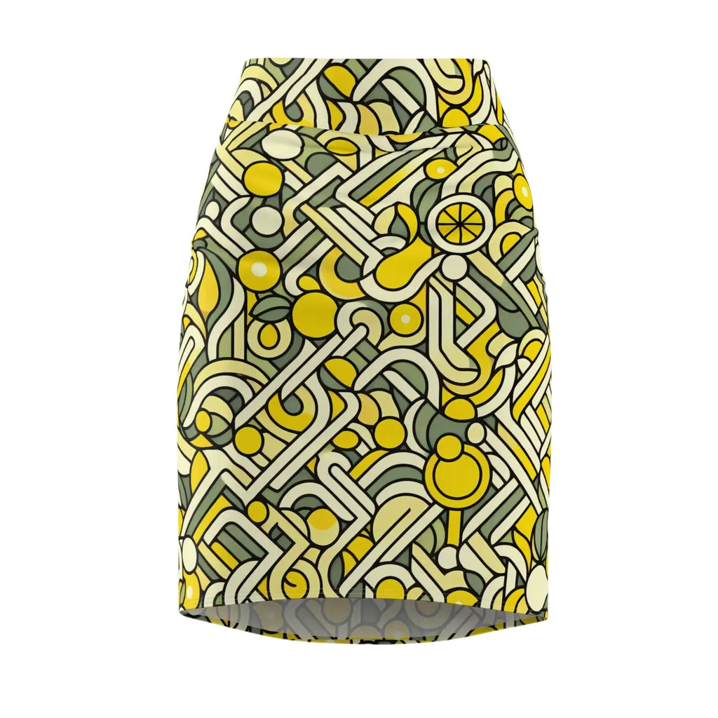 Geometric Print Pencil Skirt - Bold Chic Design - DipaliZ
