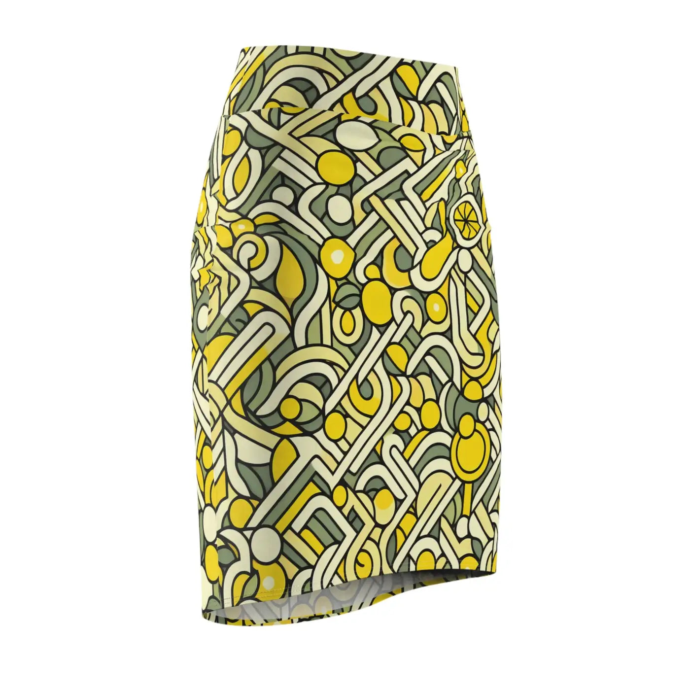 Geometric Print Pencil Skirt - Bold Chic Design - DipaliZ